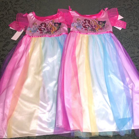 NWT TWINS disney fantasy night gowns princess 3t 3 - Picture 1 of 11